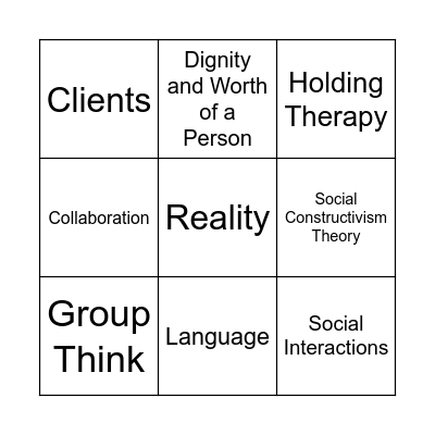 Social Constructivism Bingo Card