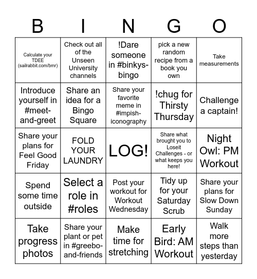 BINKY'S BINGO Card