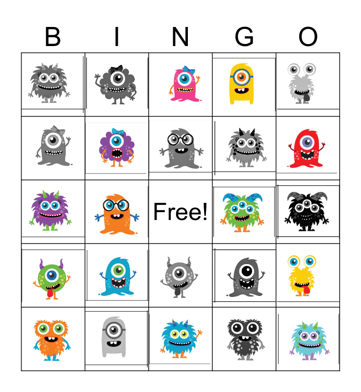 Monster Bingo Card