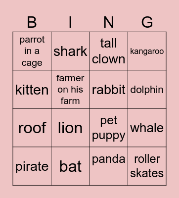 A favorite toy shop Bingo Card
