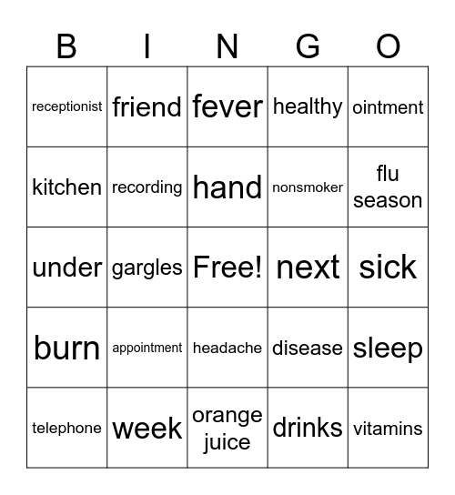 health stories Bingo Card