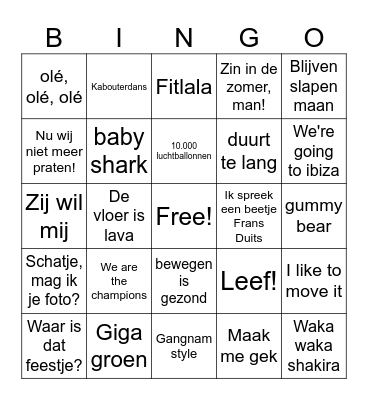 Party Bingo! Bingo Card