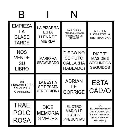 ESTRUCTURA DE COMPUTADORES Bingo Card