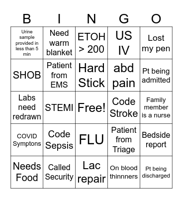 ER BINGO Card