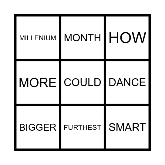 Unit 5 Bingo Card