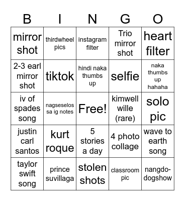 alexandra myday bingo Card