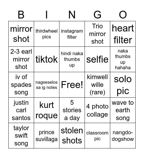 alexandra myday bingo Card