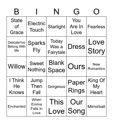 Bree's Wedding Shower Bingo Card