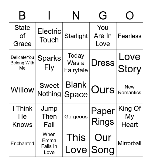 Bree's Wedding Shower Bingo Card