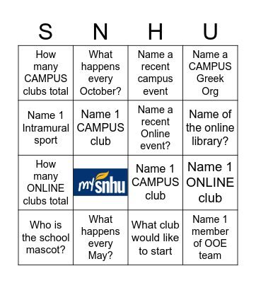 Involvement Fair Bingo Card