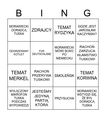 DEBATA 2023 Bingo Card