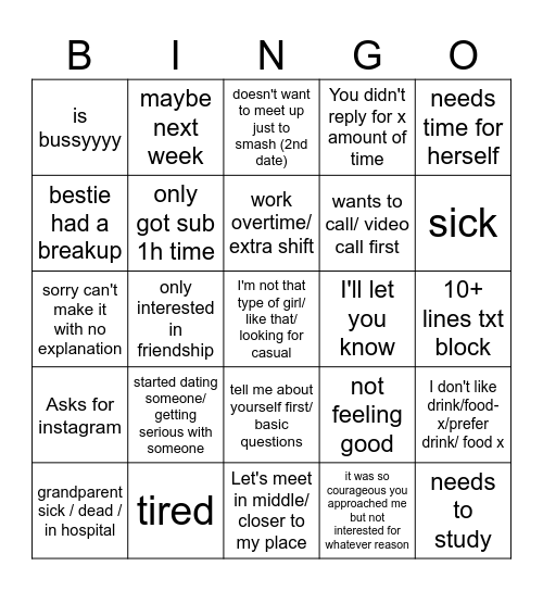 The Mothership Game Bingo Card