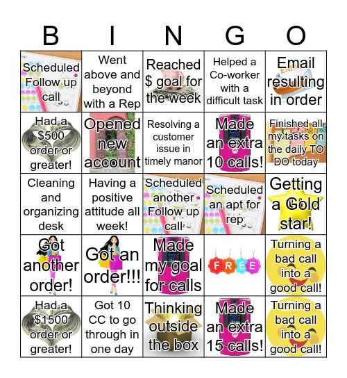 All For Color Bingo Card