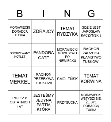 DEBATA 2023 Bingo Card