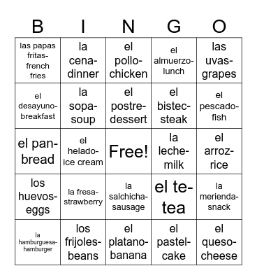 M4Sp2 Vocab. Bingo Card
