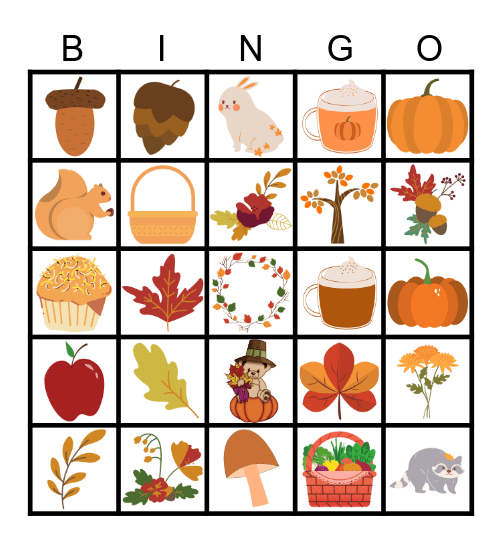 Fall Bingo Card