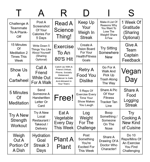 Doctor Who - Week 6 Bingo Card