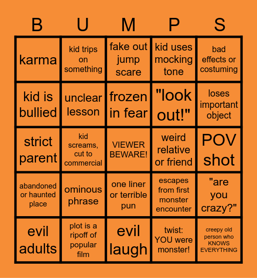 goosebumps bimbo v3 Bingo Card