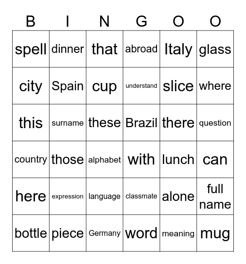 Bingo Card