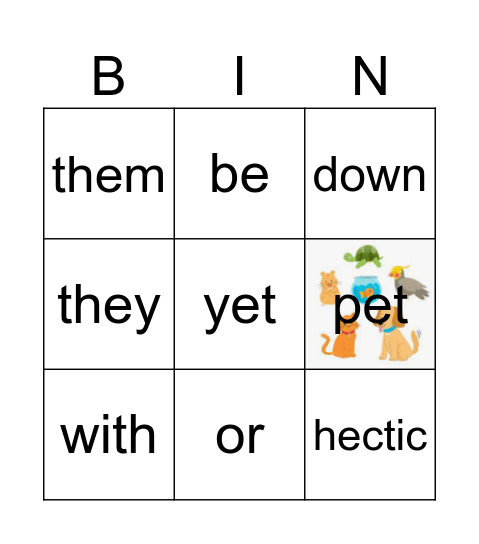GR2 U1 Wk3 sight Bingo Card
