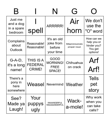 Dr. Gad Bingo Card