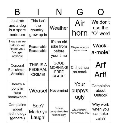 Dr. Gad Bingo Card