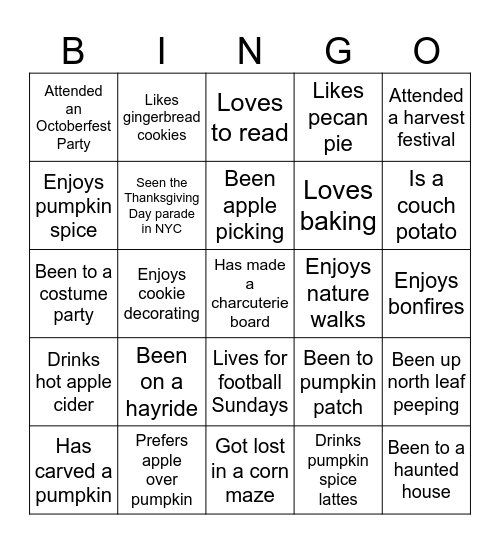 Find Someone Who Bingo Card