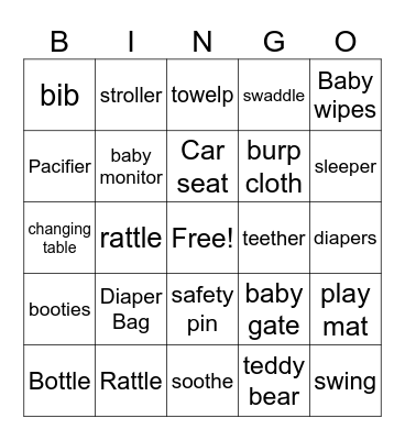 Baby Bingo Card