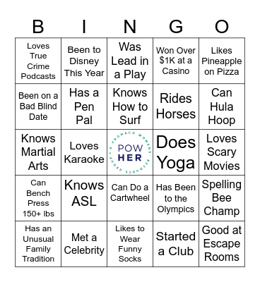 PowHER Introduction Bingo! Bingo Card