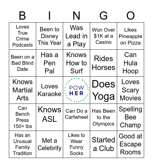 PowHER Introduction Bingo! Bingo Card