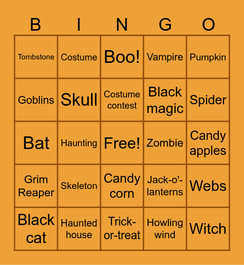 ACN Spooky BINGO Card