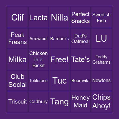 Mondelez Bingo Card