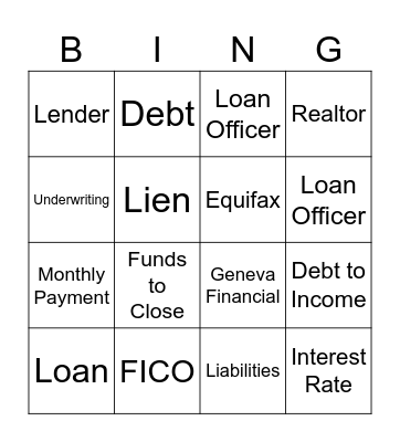 Borrow With Betty Loteria Bingo Card