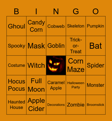 Halloween Bingo Card