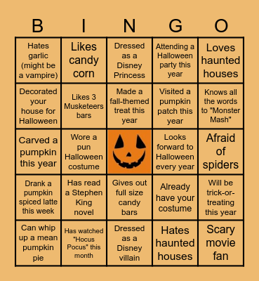 HR Halloween Bingo Card