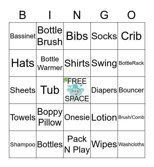 Baby Shower Bingo Card
