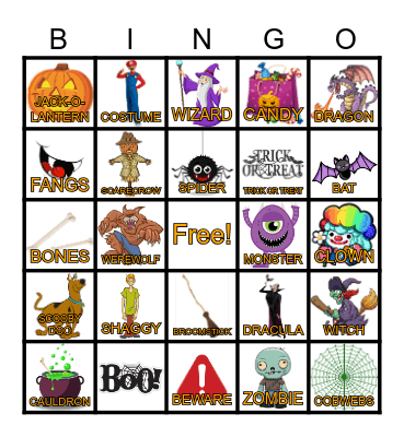 Halloween Bingo Card