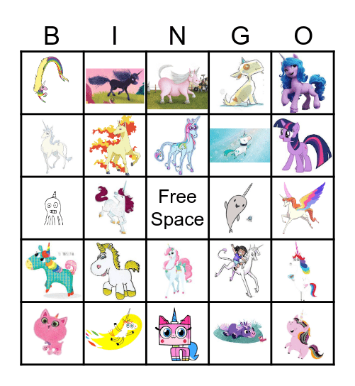 Unicorn Bingo Card