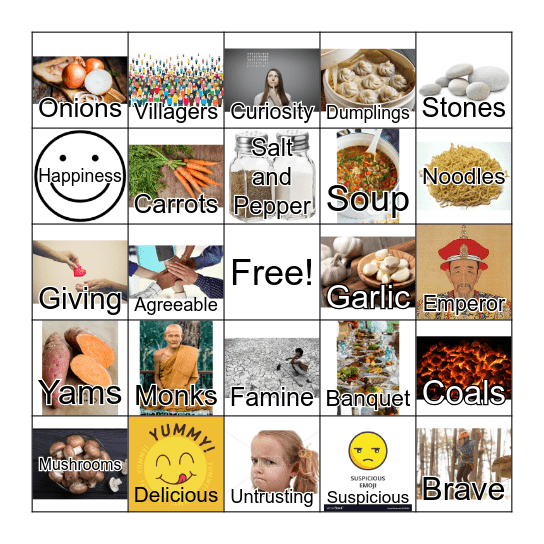 F9 Life Skills Stone Soup Bingo Card