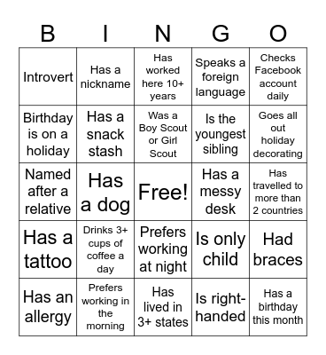 Division Bingo Card