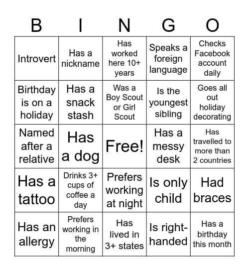 Division Bingo Card