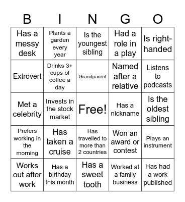 Division Bingo Card