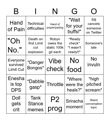 TEA TIME Bingo Card