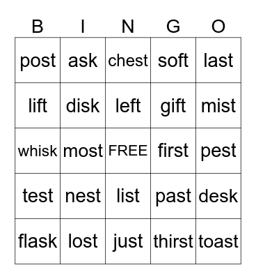 END BLENDS -  ST/FT/SK Bingo Card