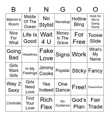 DRAKE BINGO Card