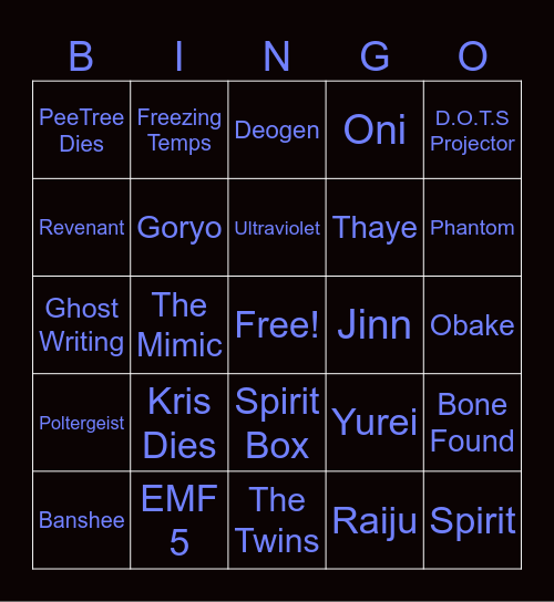 Dixper Bingo Card