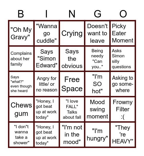 Kaitlyn Walter Bingo Card