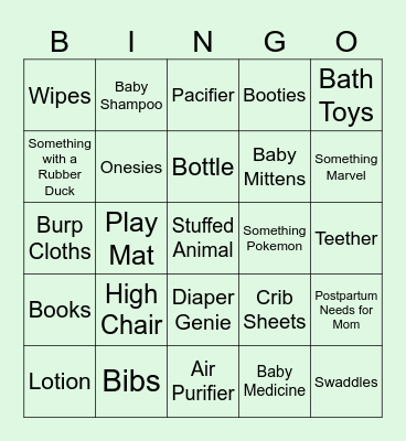 Baby Lachlan's Gift Bingo! Bingo Card