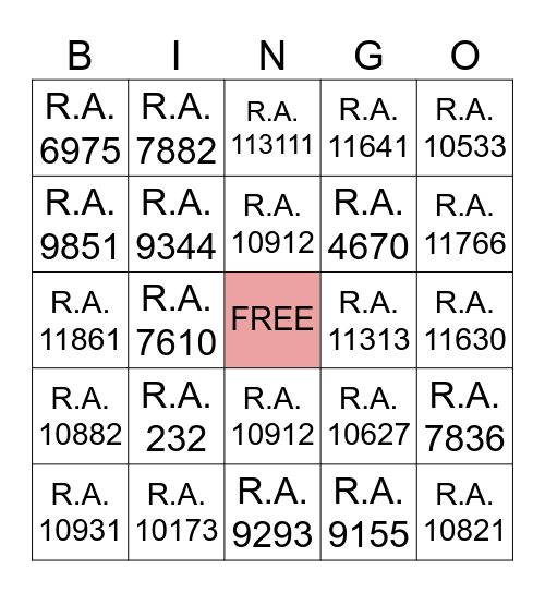 REPUBLIC ACTS Bingo Card