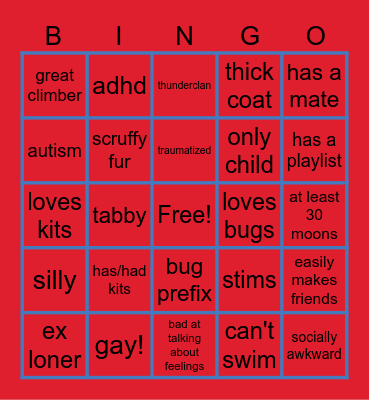 Spiderstar Bingo Card